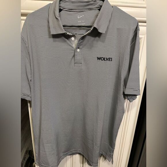 Nike Twolves Dri Fit Men's L Blue White Striped Short Sleeve Golf Polo Shirt L - Picture 2 of 9